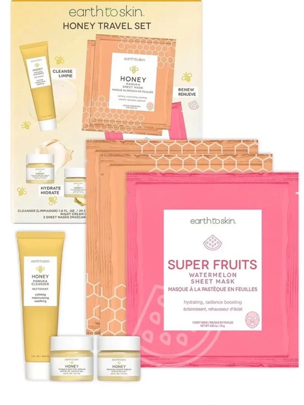 Earth to Skin Honey Soothing & Rejuvenating Set NIB